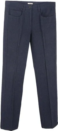 Miu Miu Miu Miu cropped broek in marineblauwe wol