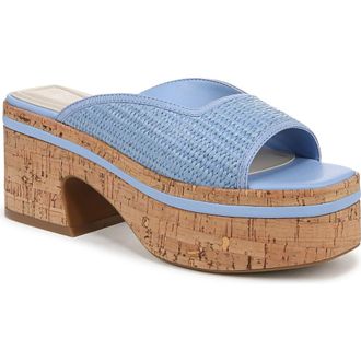 Franco Sarto Fernanda Platform Slide Sandal in Blue at Nordstrom Rack, Size 9.5