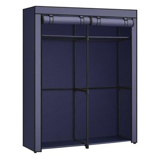 Songmics Perchero de tela de 140 x 43 x 174 cm de color azul oscuro