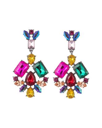 Eyecandy LA Eye Candy La Molly Crystal Rainbow Drop Earrings