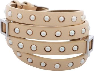 Misaki Roller Armband - Dames - Armbanden - Beige - ONE Size - Leer - Accessoires