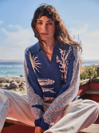 Fat Face FatFace Cobalt Blue Sea Knitted Jumper