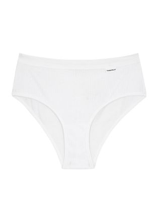 Chantelle Comfort Ribbed Stretch-cotton Briefs - White - XL