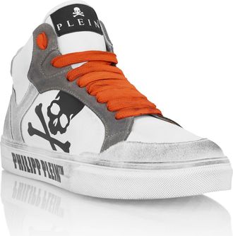 Philipp Plein High Top Sneakers Retrokickz Unisex in White/orangefluo at Nordstrom, Size 44
