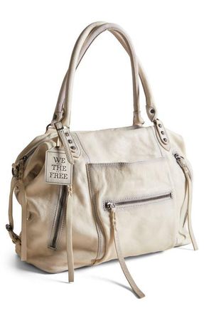 Free People We The Free Emerson Lambskin Leather Tote in Salt at Nordstrom