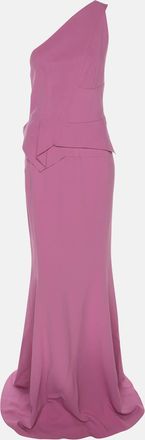 Roland Mouret Violet Stretch Crepe One Shoulder Long Dress