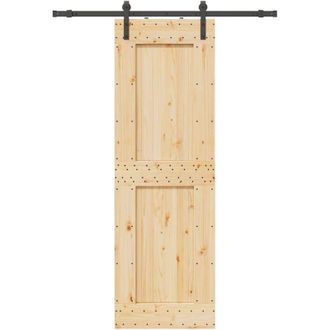 vidaXL Puerta Corredera Con Herrajes Madera Maciza De Pino 70x210 Cm Vidaxl