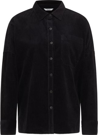 Mustang Langarmbluse MUSTANG Damen Style Ruby, Damen, Gr. 38, schwarz 4185, Twill, 100% Baumwolle, oversize, Blusen Langarmbluse