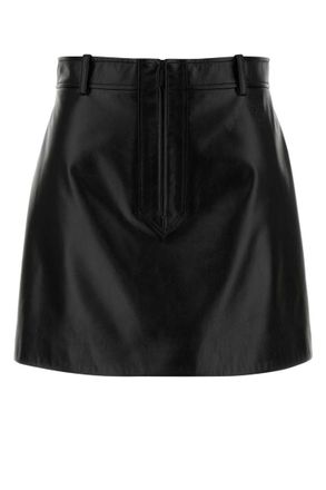 Gucci Black leather mini skirt