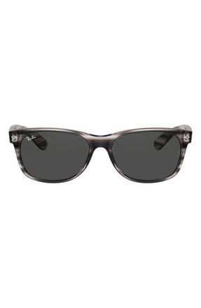 Ray-Ban New Wayfarer 55mm Rectangular Sunglasses in Striped Grey/Dark Grey at Nordstrom