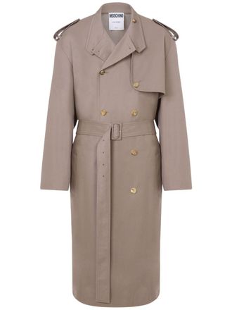 Moschino double-breasted trench coat - men - Cotton/Polyester - 50 - Neutrals