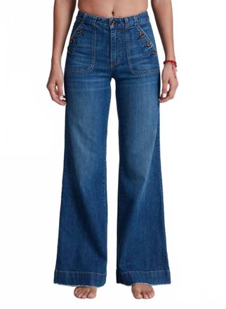 ASKK NY Brick House Wide Leg Jeans In Navy