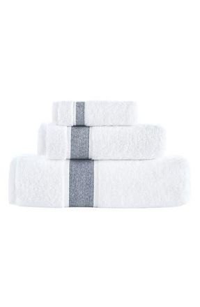 Brooks Brothers Ottoman Rolls Turkish Cotton 3-Piece Bath Essential Towels in Navy/White at Nordstrom Rack