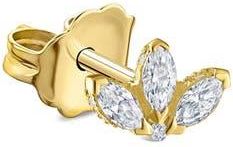 Maria Tash Engraved Diamond Lotus Single Stud Earring in 18K Yellow Gold/Diamond at Nordstrom, Size 3 Mm