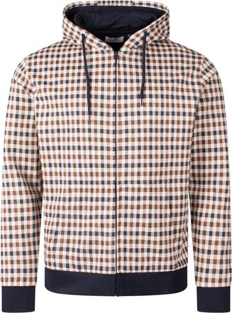 Aquascutum Mens Aquascutum Active Iconic Full Zip-Up Hoodie Club Check