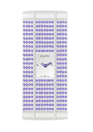 Haurex Womens White Dial, Bracelet, Purple Ornaments Watch - One Size