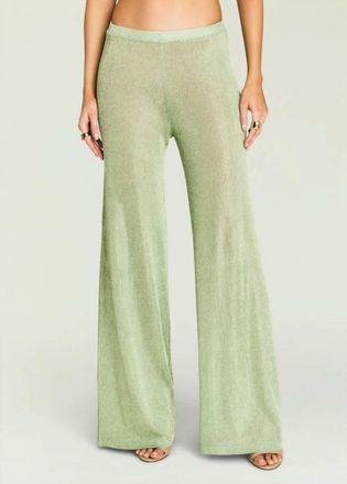 SER.O.YA Sheldon Metallic Knit Pant In Sage