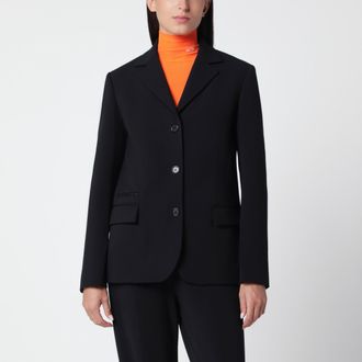 Loewe Giacca nera in misto lana stretch