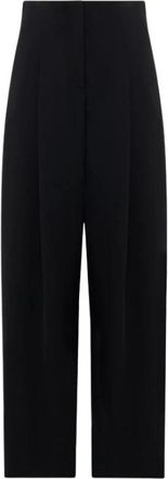 Alpha Studio Pantalon met Plooi in Cadi - Dames - Wijde Broeken - Zwart - M - Leer - Broeken
