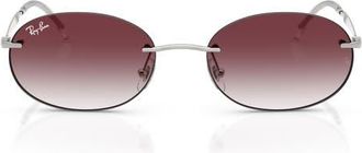 Ray-Ban 54mm Gradient Oval Sunglasses in Silver /Clear Dark Violet at Nordstrom