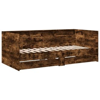Berkfield Home Versatile Daybed with Drawers without Mattress Smoked Oak 75x190 in Brown