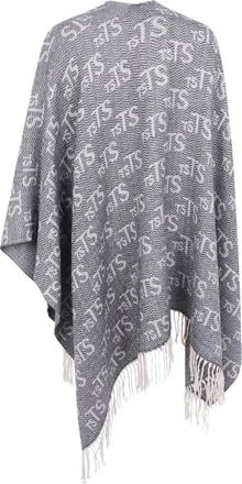 Twinset Sjaal met lurex en jacquardlogo - Dames - Wintersjaals - Zwart - ONE Size - Polyester - Accessoires