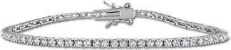 Delmar Lab Grown White Sapphire Tennis Bracelet in Metallic Silver at Nordstrom Rack