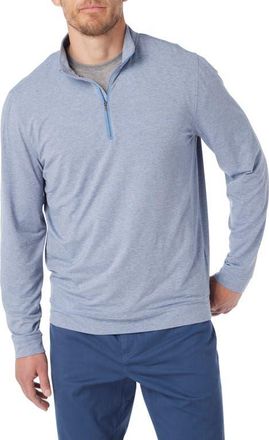 Fair Harbor Compass Performance Quarter Zip in Light Blue Stripe at Nordstrom, Size Xx-Large