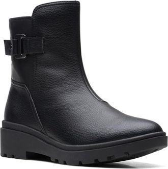 Clarks Womens Calla Mid Calf Boot, Black Leather, 3 UK