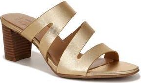 Naturalizer Beaming Block Heel Slide Sandal in Dark Gold Faux Leather at Nordstrom Rack, Size 5