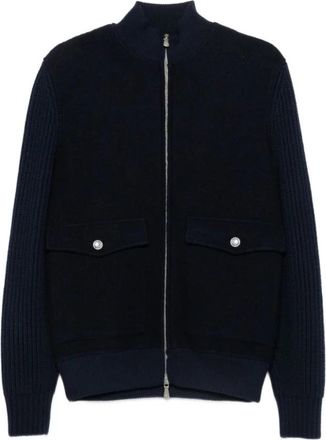 Eleventy Jassen - Heren - Vesten met rits - Blauw - M - Hoodies & sweatvesten