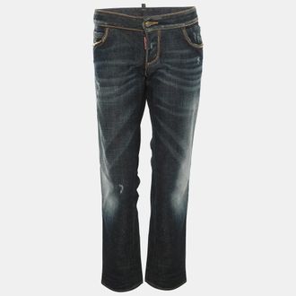 Dsquared2 Blue Washed Denim Chain Link Jeans