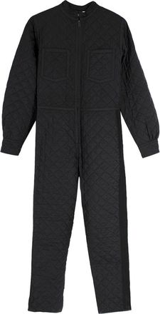 Dior Black Quilted Zip Front Jump Suit Size XS