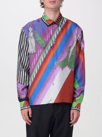 Versace Camicia in seta a maniche lunghe con stampa grafica