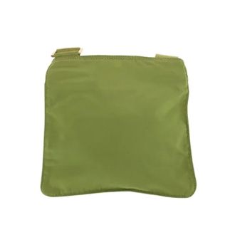 Prada Pre-owned Cross Body Bags, female, Green, Size: ONE SIZE Pre-owned Tessuto Nylon Shoulder Bag