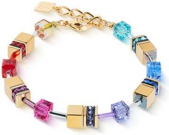 Coeur de Lion Geocube Iconic Metallic Rainbow Bracelet in Gold at Nordstrom, Size 8.5