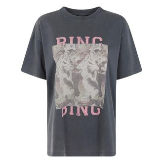 Anine Bing Tops, Dames, Zwart, S, Katoen, Cade Tee Tiger Muse