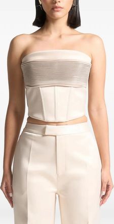 Mani&egrave;re De Voir Cora satijnen bandeau korset top - Beige