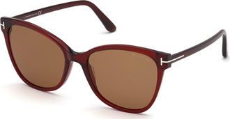 Tom Ford ANI Brown Cat Eye Ladies Sunglasses FT0844 68E 58