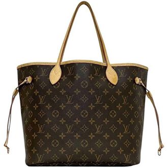 Louis Vuitton Brown Monogram Canvas Leather Tote Bag (Pre-Owned)