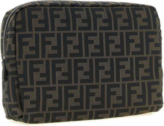 Fendi FF Light Jacquard Clutch - Brown