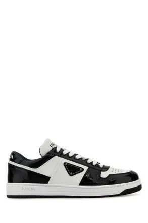 Prada Two Tone Leather Downtown Sneakers