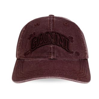 Ganni Baseball Cap - Dames - Petten - Rood - ONE Size - Katoen - Accessoires