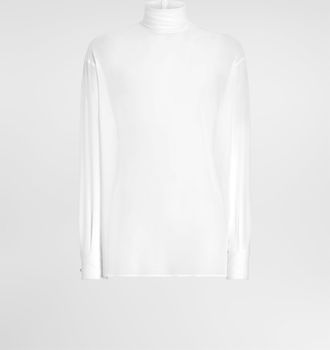 Dolce & Gabbana Silk Georgette Shirt - Man Shirts White Silk 46