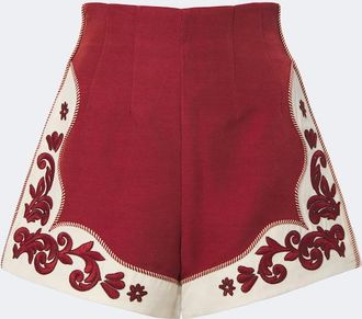 Alemais Al&eacute;mais Shorts Duke in misto lana con ricamo