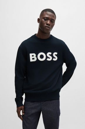 Boss Orange by Hugo Boss Sweatshirt BOSS ORANGE WeBasicCrew, Herren, Gr. 4XL, blau (dunkelblau), Sweatware, Obermaterial: 100% Baumwolle, unifarben, regular fit h&uuml;ftlang, Rund