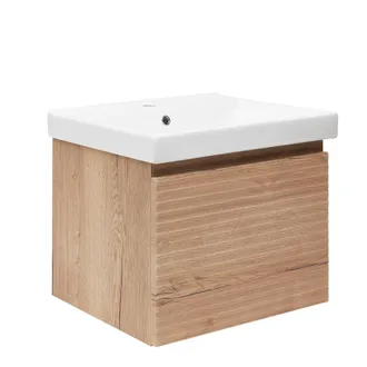 Puma Mueble De Ba&ntilde;o Con Lavabo Savona 58x43x44,8 Cm, Roble Halifax Mate (savona60dhu1) - Naturel