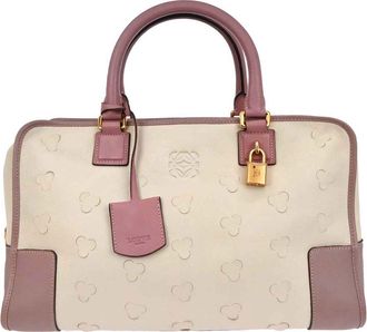 Loewe Amazona Bag Leather Ecru Leather Bag (Pre-Owned)