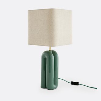 La Redoute Interieurs Tafellamp in keramiek en linnen, Malo