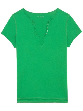 Zadig&Voltaire Henley T-shirt - women - Organic Cotton - S - Green